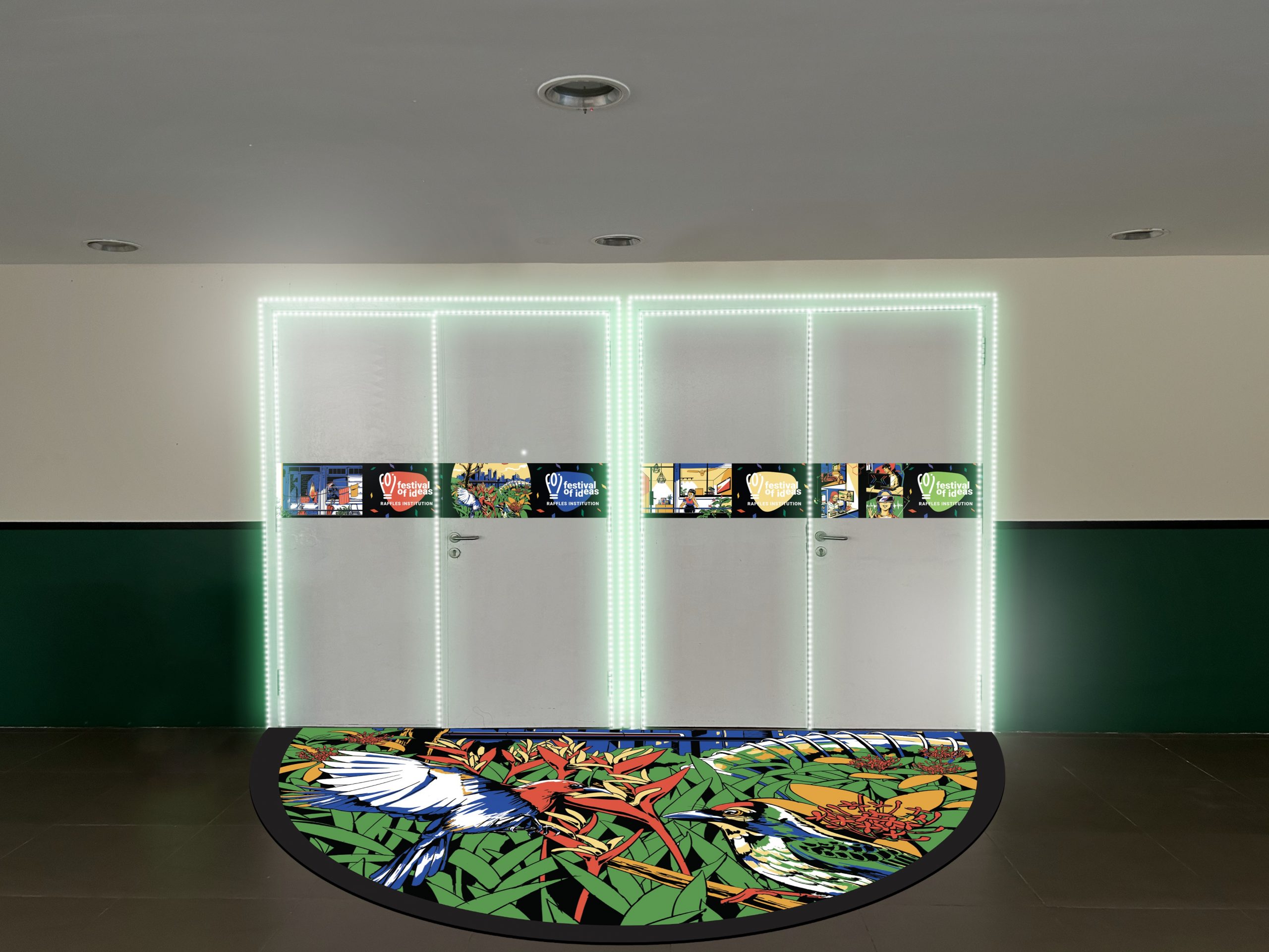 entrance for Raffles Institution's Festival of Ideas, arranged by an event planner