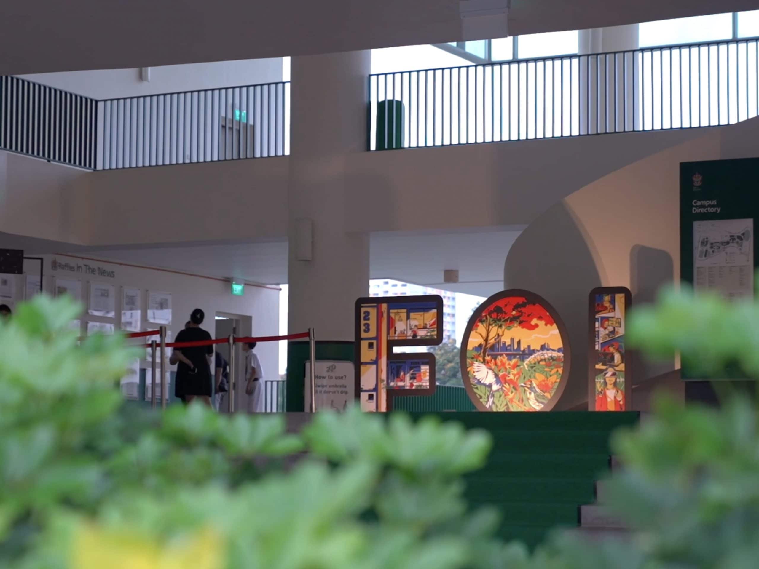 Partial view of the Festival of Ideas event setup at Raffles Institution