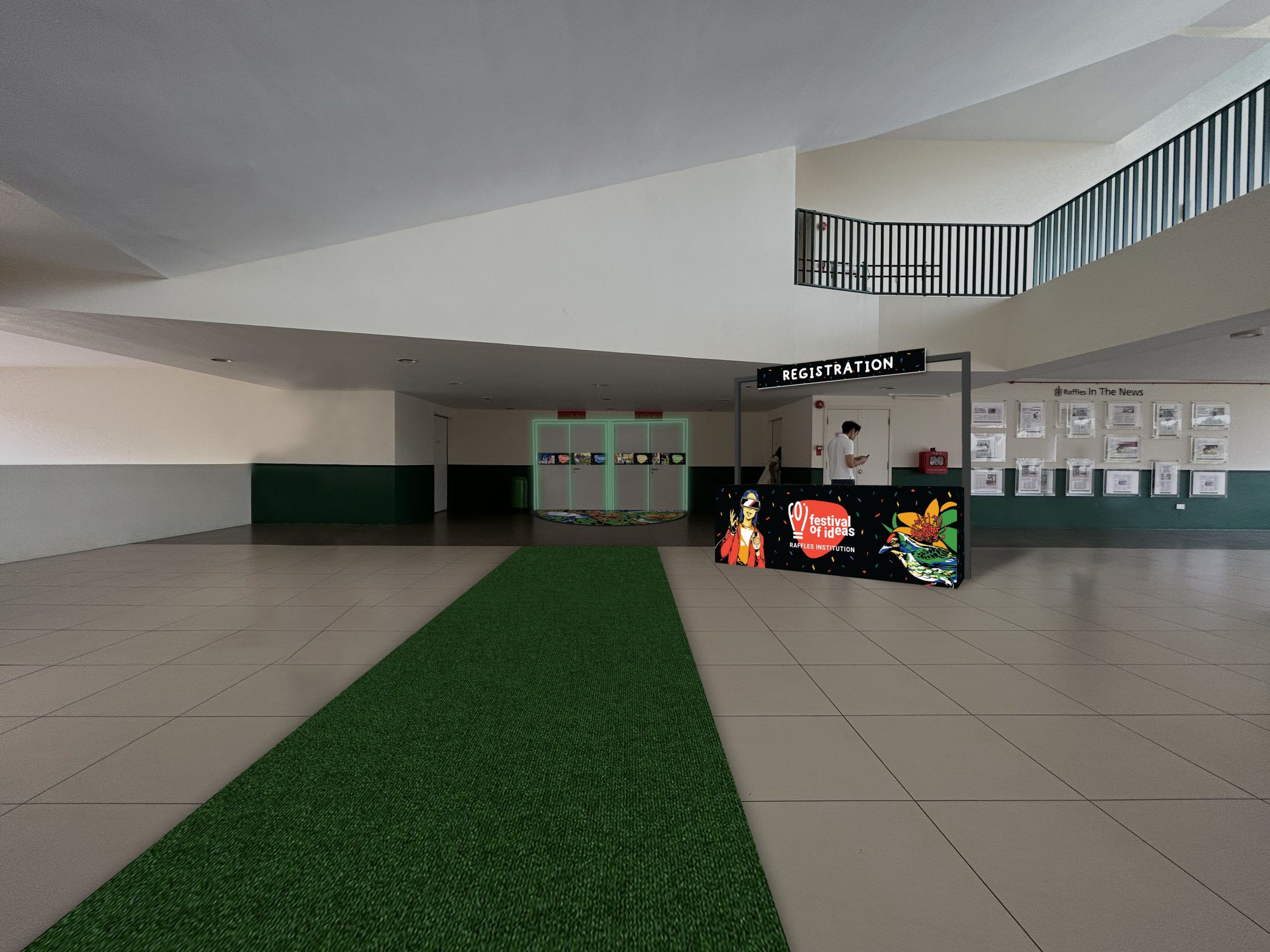 registration area for the Festival of Ideas event at Raffles Institution, arranged by event companies