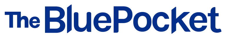 The BluePocket' logotype in bold blue text