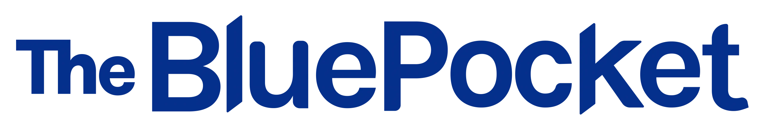 The BluePocket' logotype in bold blue text