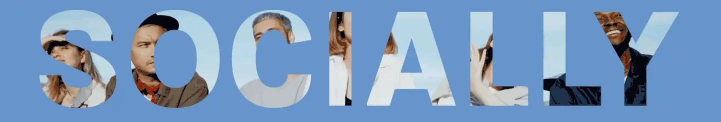 Graphic banner spelling the word 'SOCIALLY'